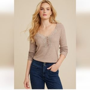 Heartland Lace Henley Tee